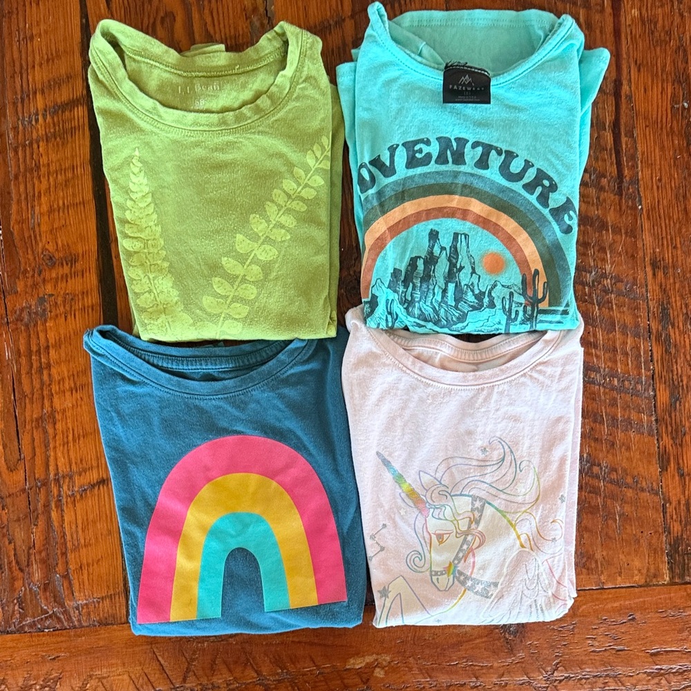 L.L. Bean, cat & Jack Kids Long Sleeve Tees - Green, Blue, Pink